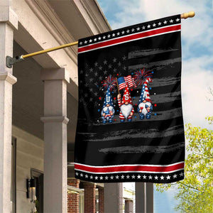 Red White Blue Gnomes Fireworks Patriotic Garden Flag 4th Of July Gift TS12 Distressed Black Red Print Your Wear
