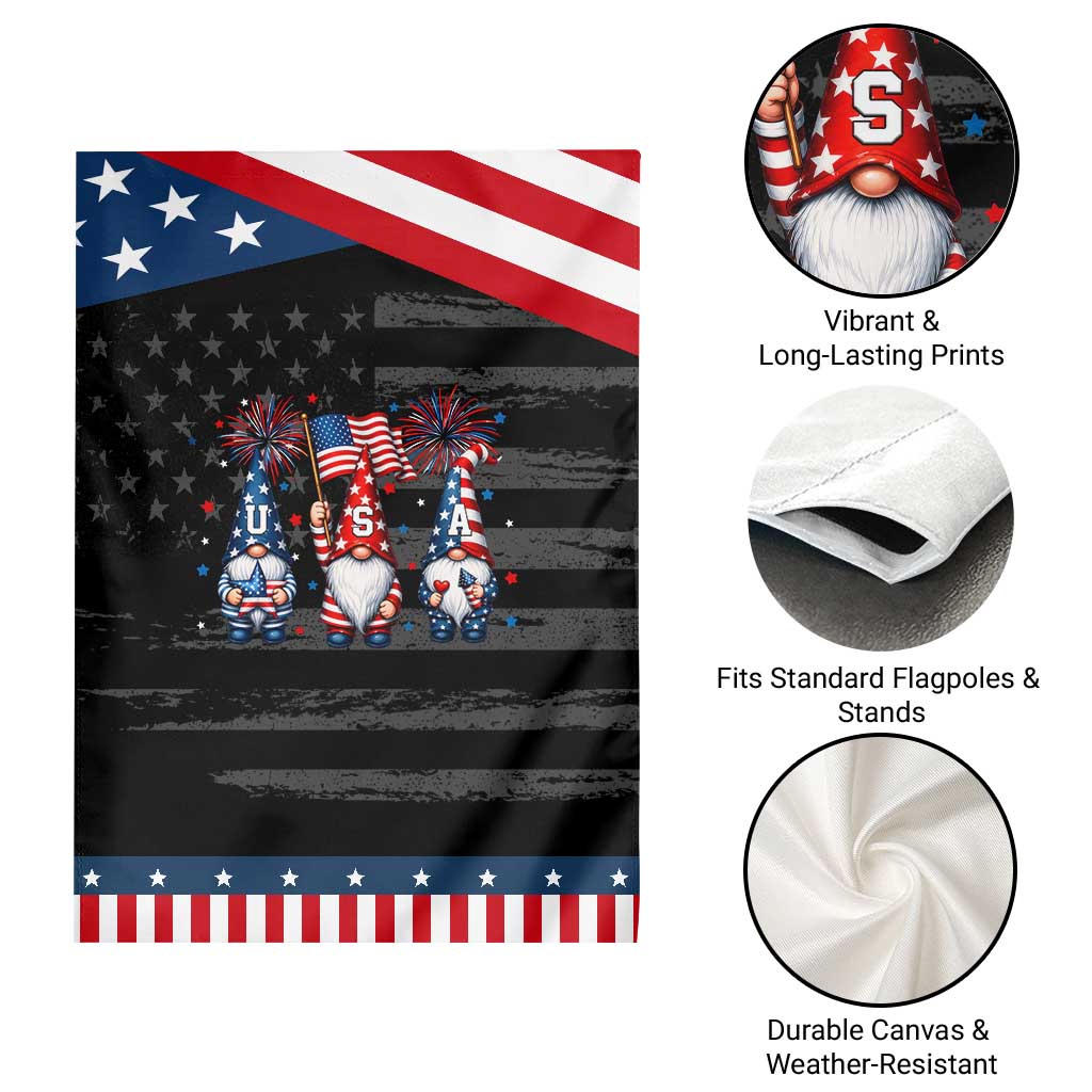 Red White Blue Gnomes Fireworks Patriotic Garden Flag 4th Of July Gift TS12 Print Your Wear