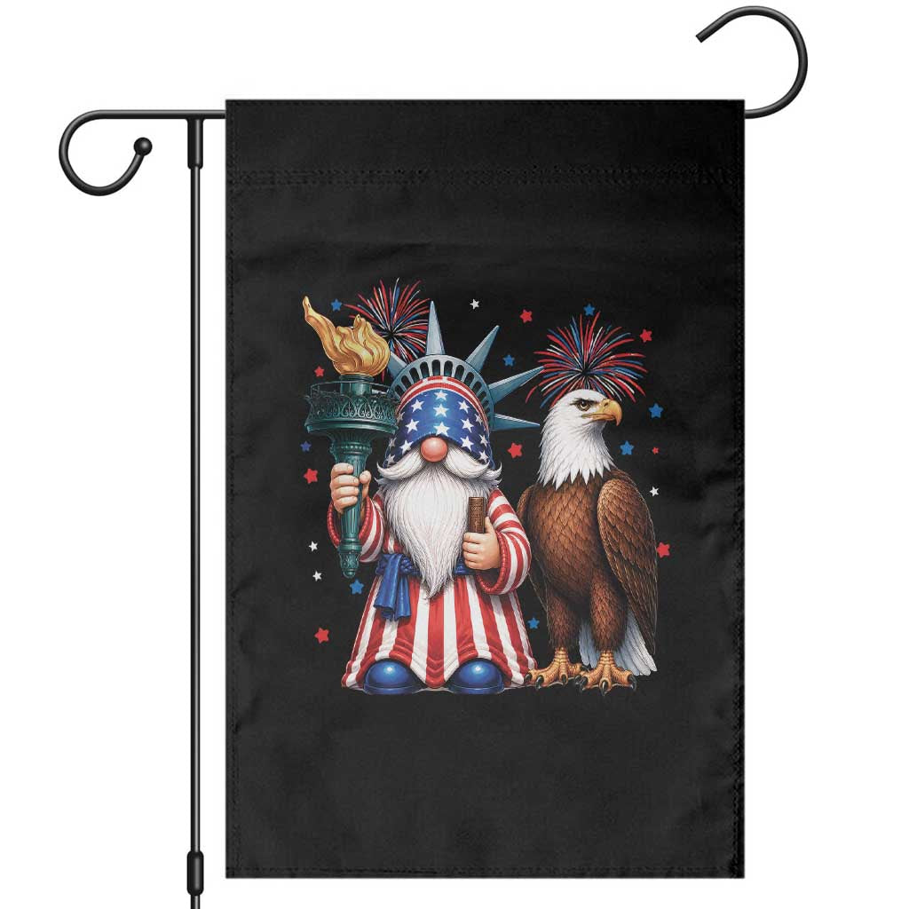 Funny Statue Of Liberty Gnome Garden Flag Patriotic 4th Of July TS12 Black Print Your Wear