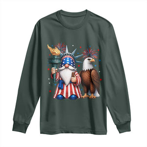 Funny Statue Of Liberty Gnome Long Sleeve Shirt Patriotic 4th Of July