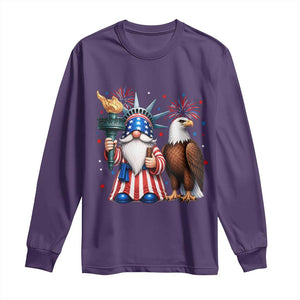Funny Statue Of Liberty Gnome Long Sleeve Shirt Patriotic 4th Of July