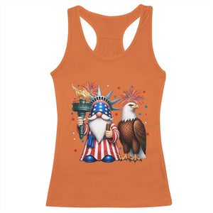 Funny Statue Of Liberty Gnome Racerback Tank Top Patriotic 4th Of July