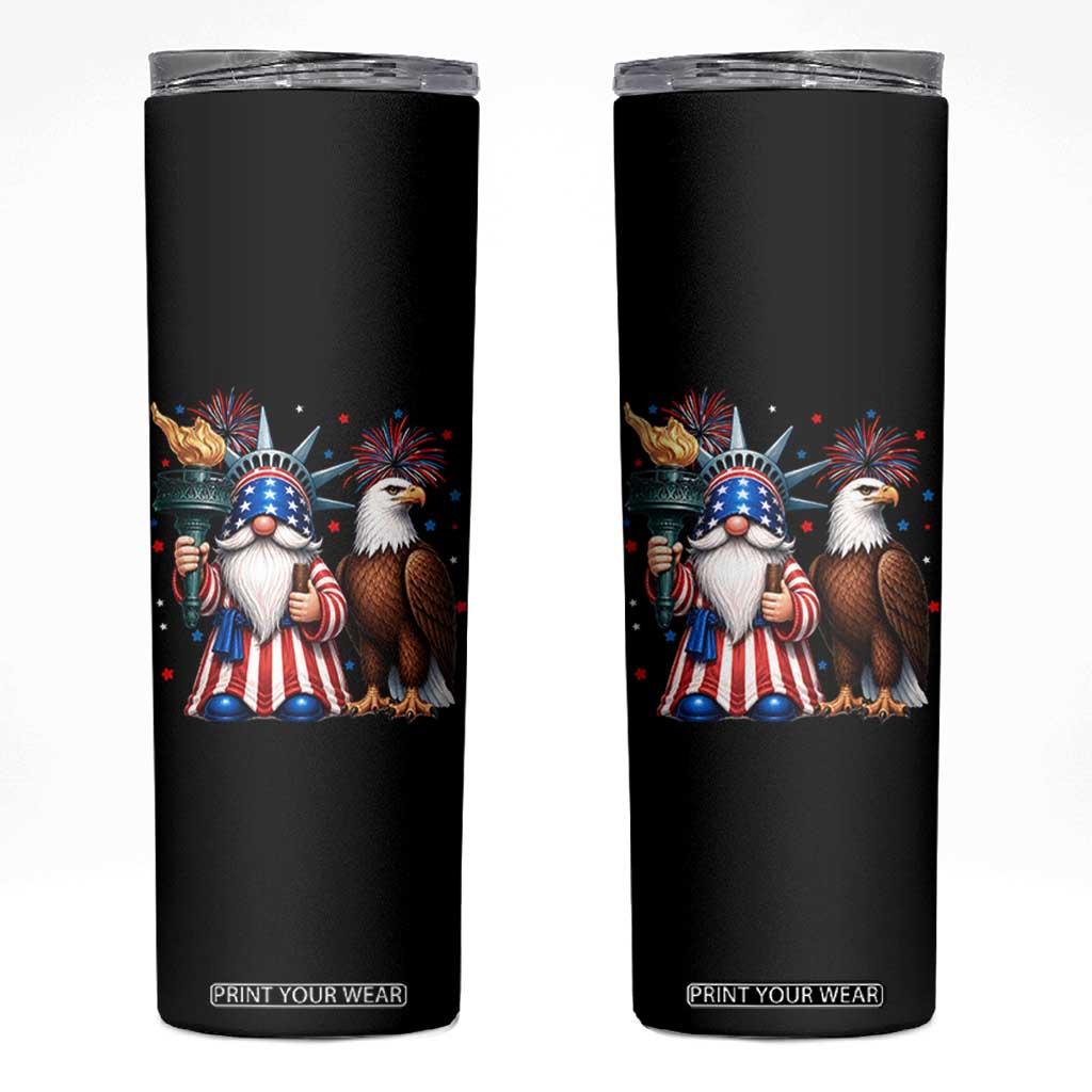 Funny Statue Of Liberty Gnome Skinny Tumbler Patriotic 4th Of July