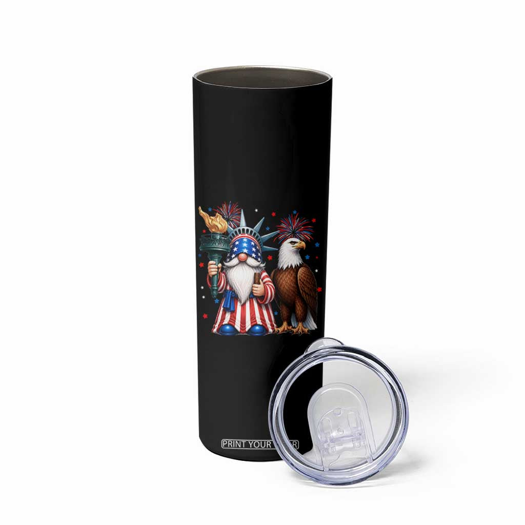 Funny Statue Of Liberty Gnome Skinny Tumbler Patriotic 4th Of July