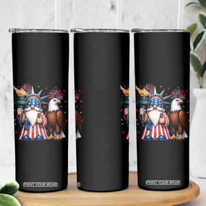 Funny Statue Of Liberty Gnome Skinny Tumbler Patriotic 4th Of July