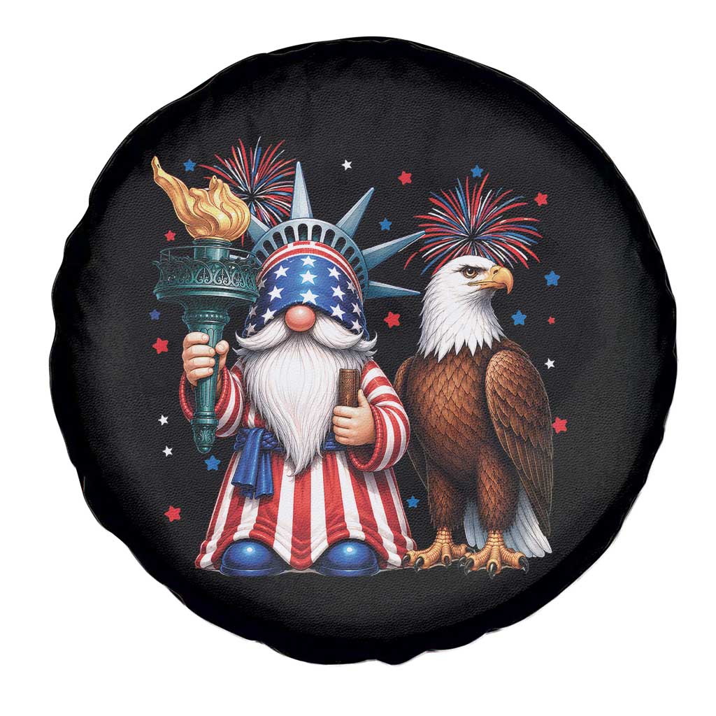 Funny Statue Of Liberty Gnome Spare Tire Cover Patriotic 4th Of July