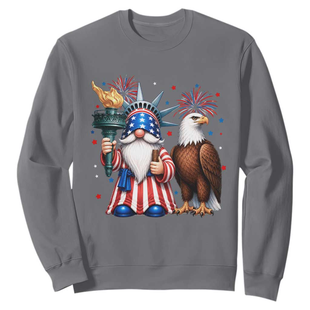 Funny Statue Of Liberty Gnome Sweatshirt Patriotic 4th Of July