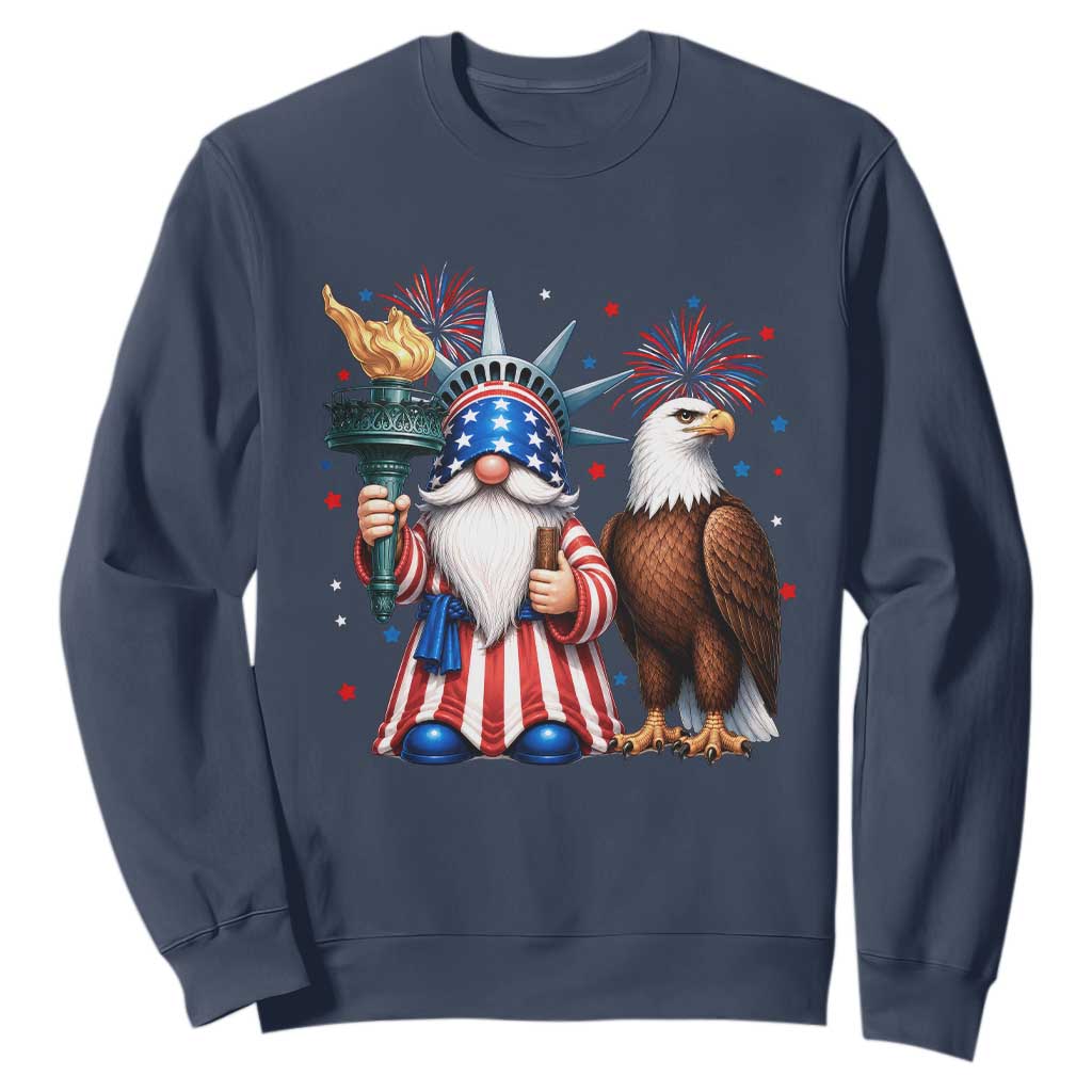Funny Statue Of Liberty Gnome Sweatshirt Patriotic 4th Of July