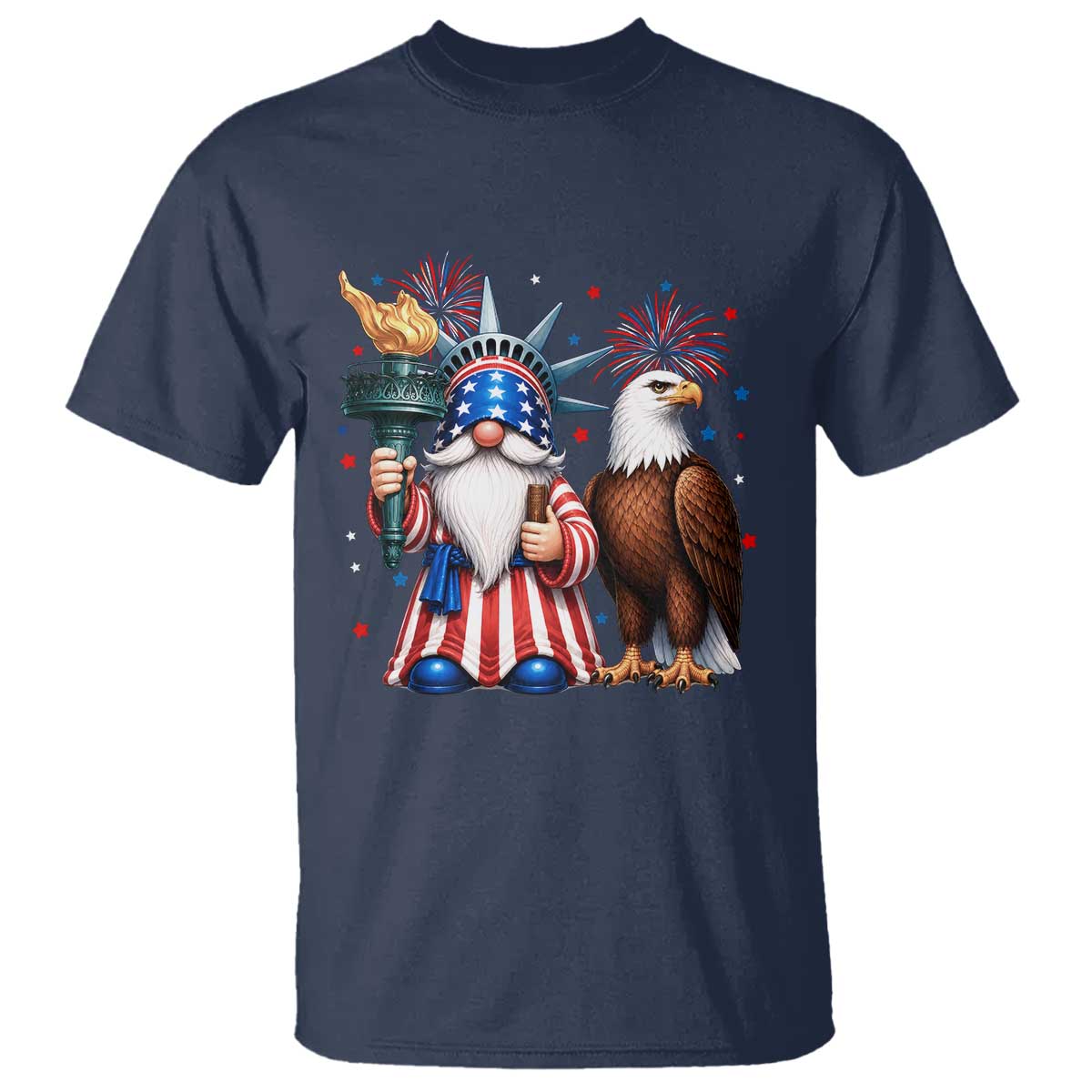 Funny Statue Of Liberty Gnome T Shirt Patriotic 4th Of July