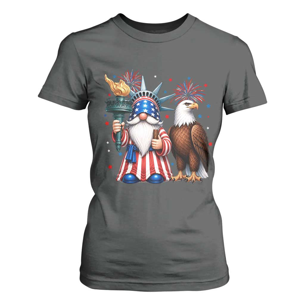 Funny Statue Of Liberty Gnome T Shirt For Women Patriotic 4th Of July