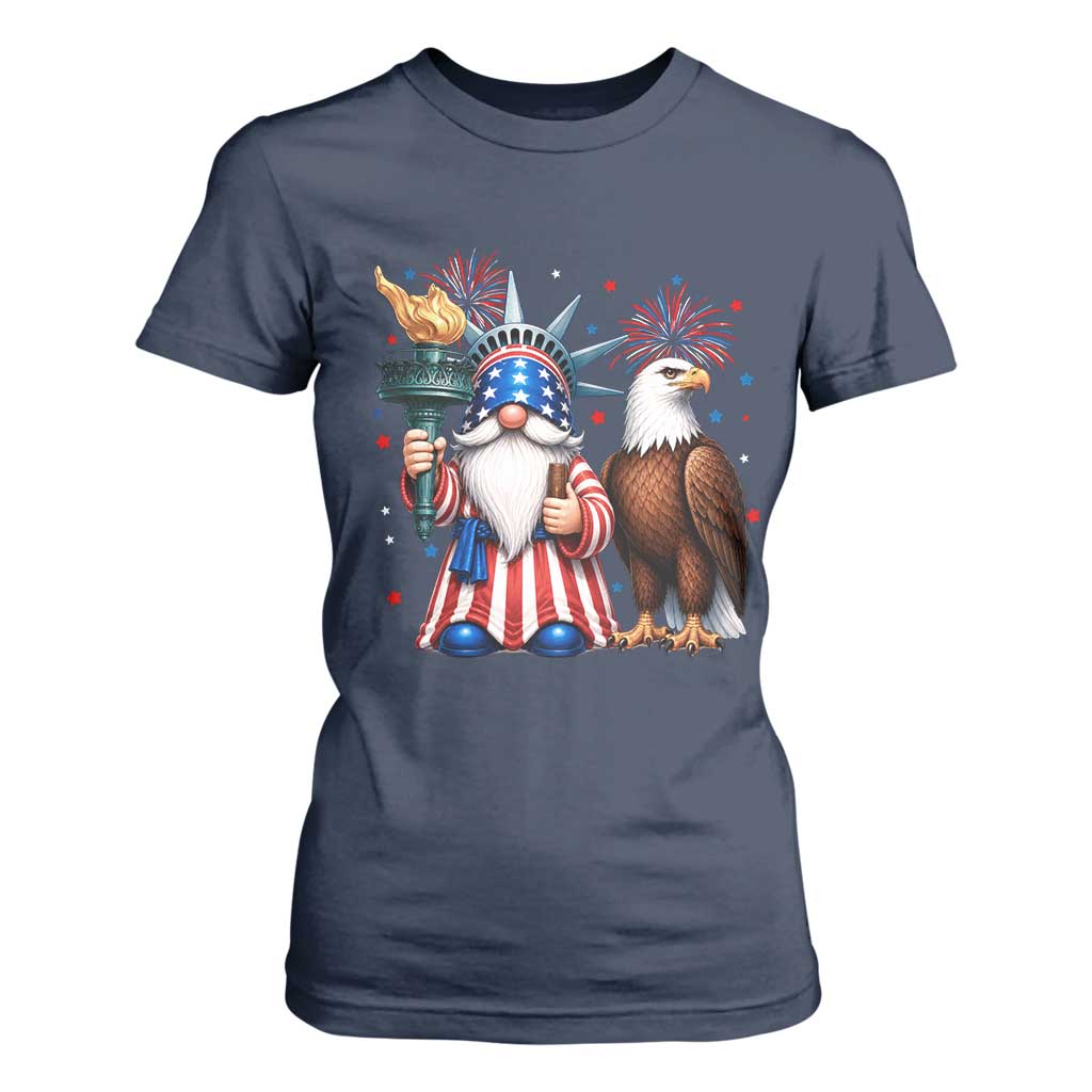 Funny Statue Of Liberty Gnome T Shirt For Women Patriotic 4th Of July