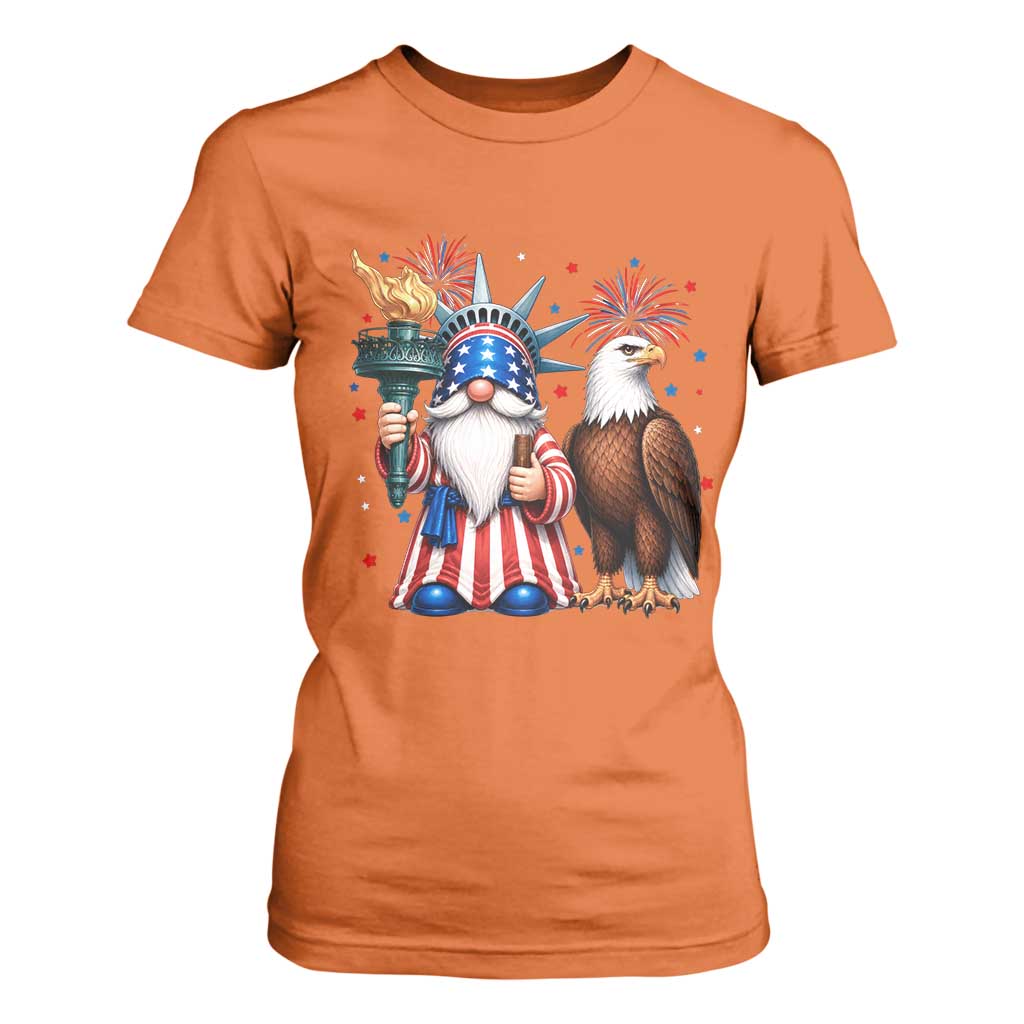 Funny Statue Of Liberty Gnome T Shirt For Women Patriotic 4th Of July