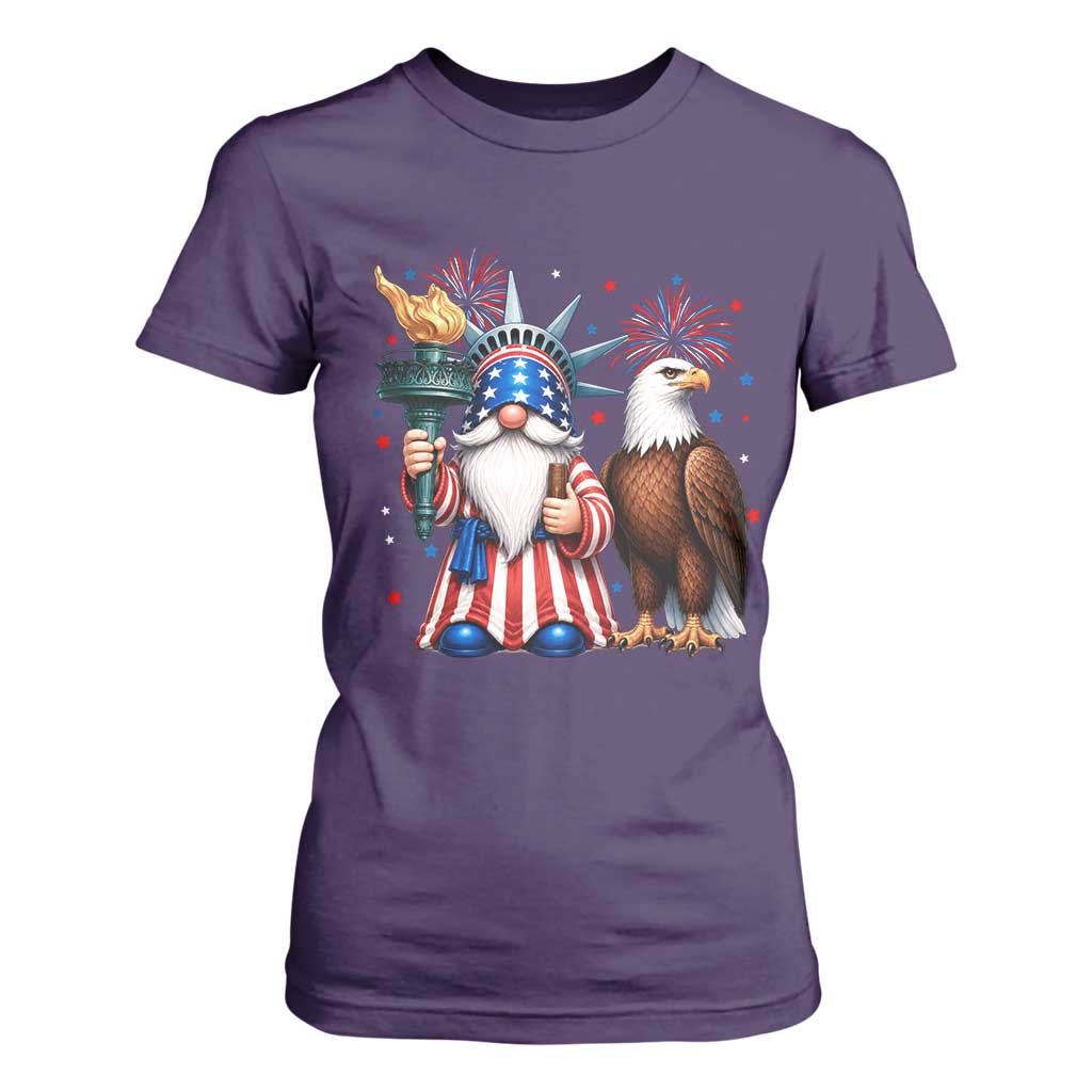 Funny Statue Of Liberty Gnome T Shirt For Women Patriotic 4th Of July