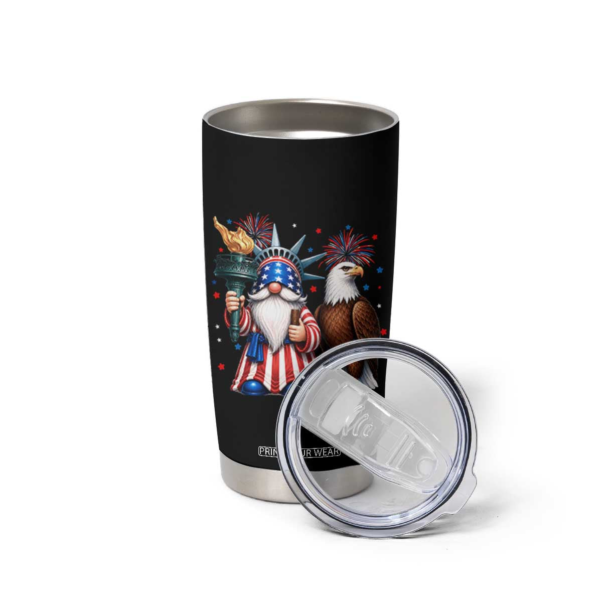 Funny Statue Of Liberty Gnome Tumbler Cup Patriotic 4th Of July