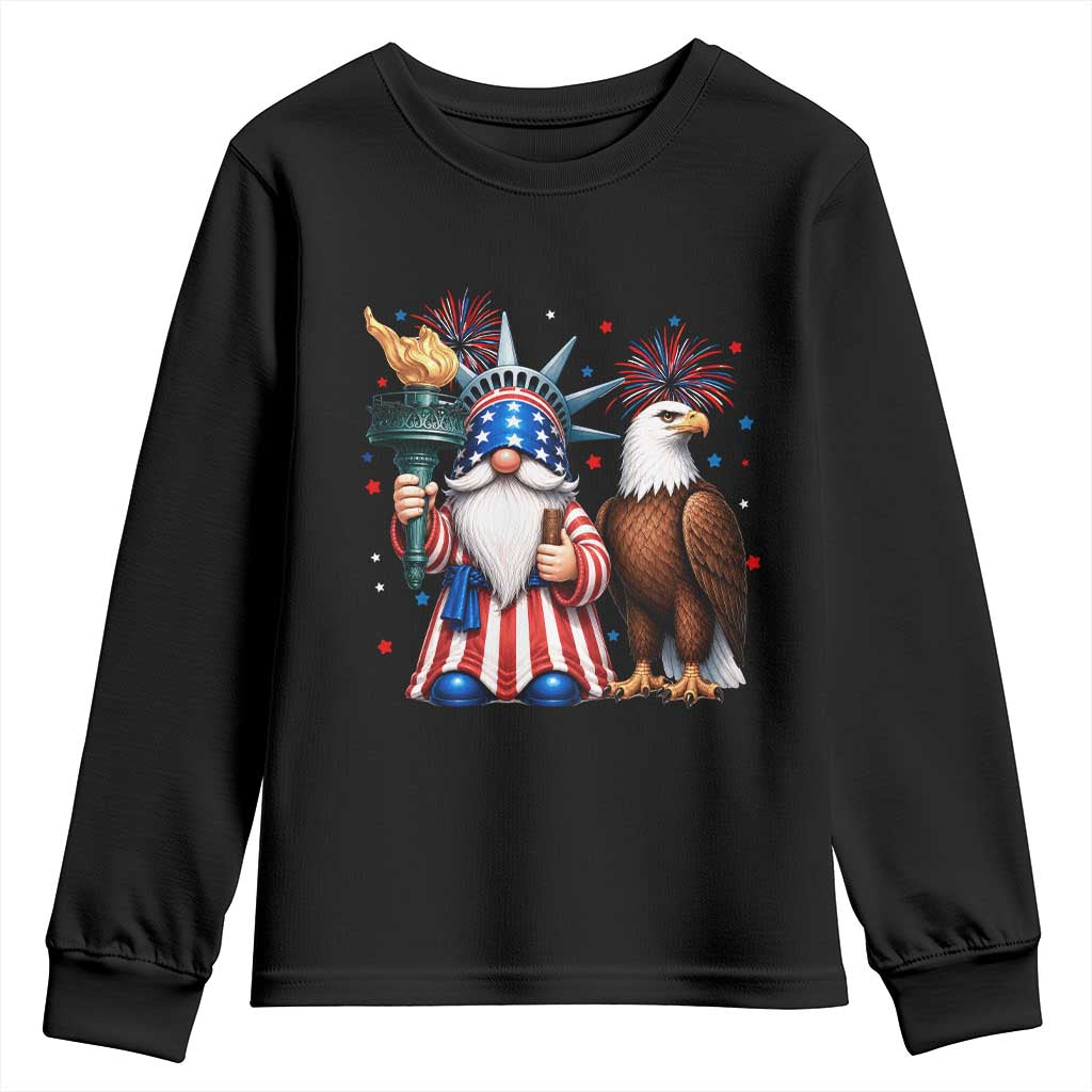 Funny Statue Of Liberty Gnome Youth Sweatshirt Patriotic 4th Of July