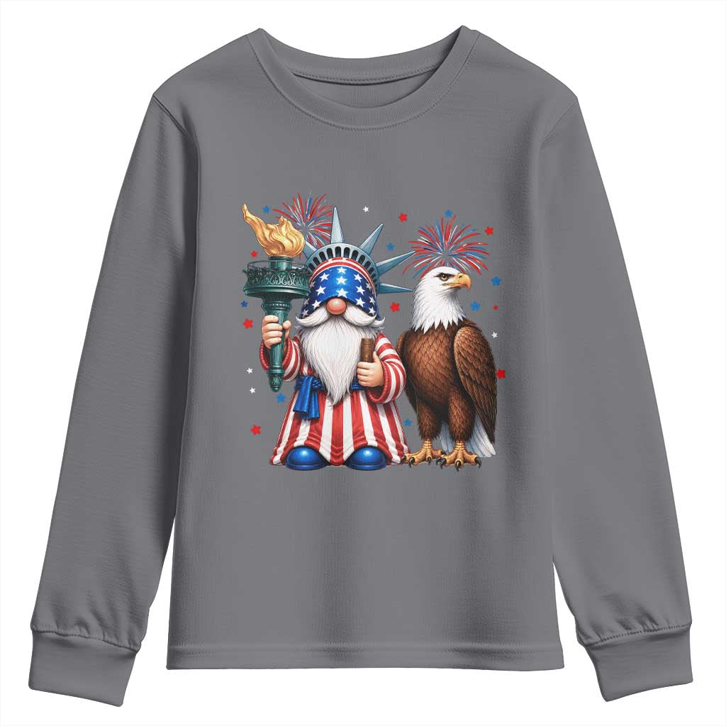 Funny Statue Of Liberty Gnome Youth Sweatshirt Patriotic 4th Of July