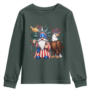Funny Statue Of Liberty Gnome Youth Sweatshirt Patriotic 4th Of July