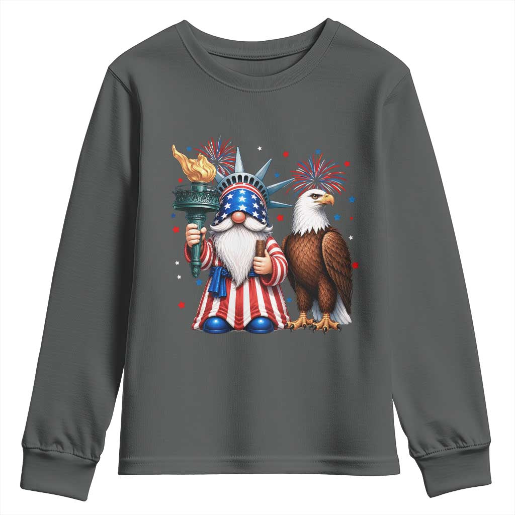 Funny Statue Of Liberty Gnome Youth Sweatshirt Patriotic 4th Of July