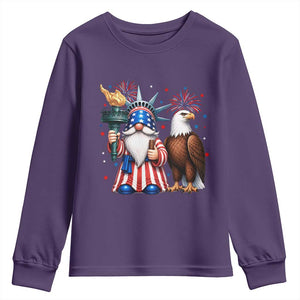 Funny Statue Of Liberty Gnome Youth Sweatshirt Patriotic 4th Of July