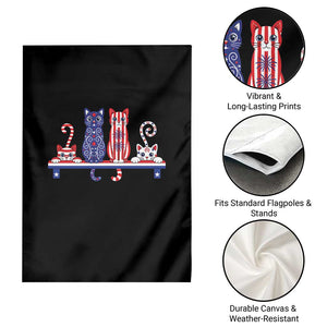Red White And Blue Cute Cats Garden Flag Patriotic Pet Lover