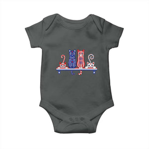 Red White And Blue Cute Cats Baby Onesie Patriotic Pet Lover