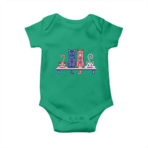 Red White And Blue Cute Cats Baby Onesie Patriotic Pet Lover