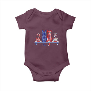 Red White And Blue Cute Cats Baby Onesie Patriotic Pet Lover