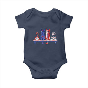 Red White And Blue Cute Cats Baby Onesie Patriotic Pet Lover