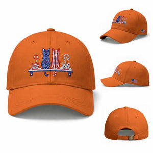 Red White And Blue Cute Cats Baseball Cap Patriotic Pet Lover