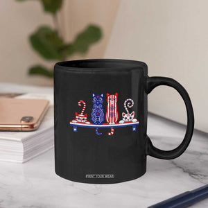 Red White And Blue Cute Cats Coffee Mug Patriotic Pet Lover