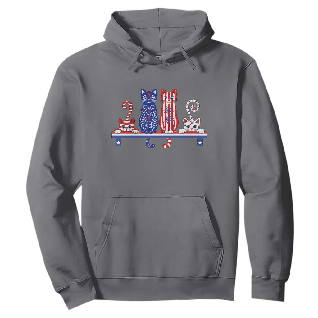 Red White And Blue Cute Cats Hoodie Patriotic Pet Lover