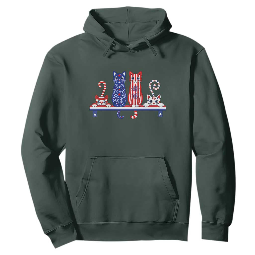 Red White And Blue Cute Cats Hoodie Patriotic Pet Lover