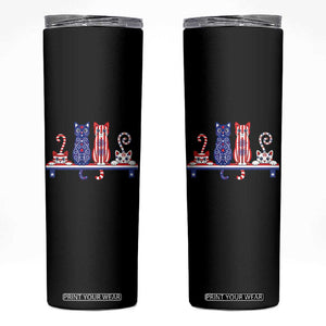 Red White And Blue Cute Cats Skinny Tumbler Patriotic Pet Lover