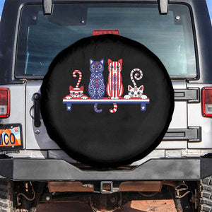 Red White And Blue Cute Cats Spare Tire Cover Patriotic Pet Lover