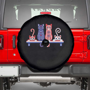 Red White And Blue Cute Cats Spare Tire Cover Patriotic Pet Lover