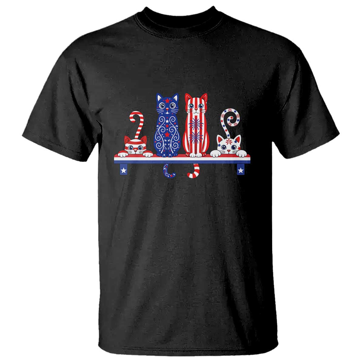 Red White And Blue Cute Cats T Shirt Patriotic Pet Lover