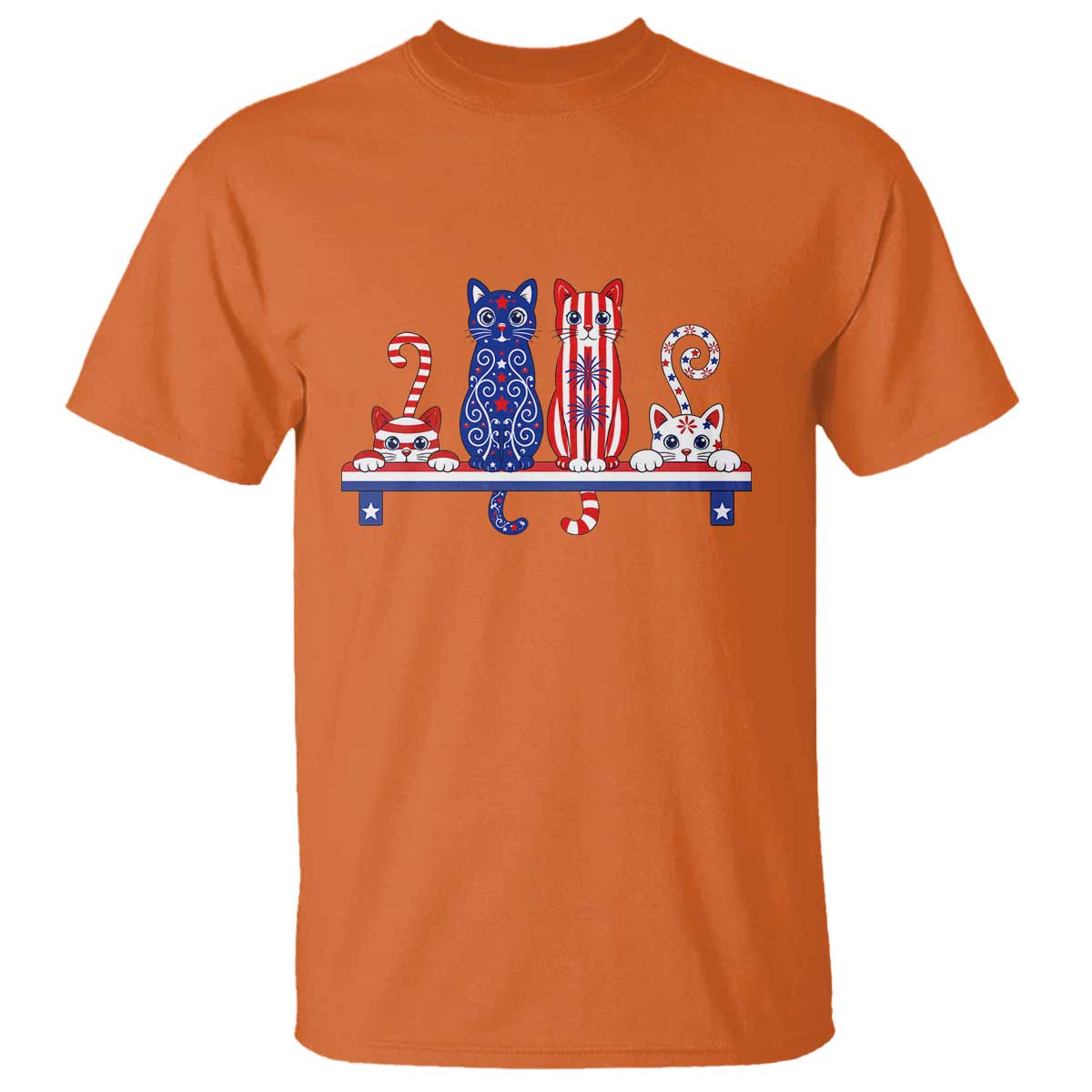 Red White And Blue Cute Cats T Shirt Patriotic Pet Lover