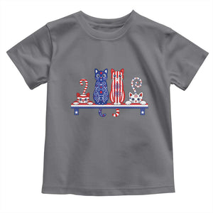 Red White And Blue Cute Cats Toddler T Shirt Patriotic Pet Lover