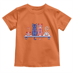Red White And Blue Cute Cats Toddler T Shirt Patriotic Pet Lover