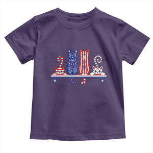 Red White And Blue Cute Cats Toddler T Shirt Patriotic Pet Lover