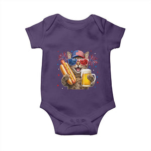 Beer And Hotdog Cat Baby Onesie Fourth Of July Celebration