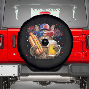 Beer And Hotdog Cat Spare Tire Cover Fourth Of July Celebration