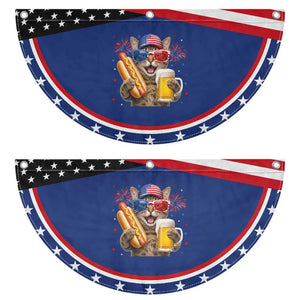 Beer And Hotdog Cat Patriotic Fan Flag Fourth Of July Celebration