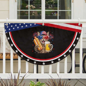 Beer And Hotdog Cat Patriotic Fan Flag Fourth Of July Celebration