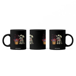 Patriotic Cowboy Cat Coffee Mug 4th Of July Fireworks Celebration