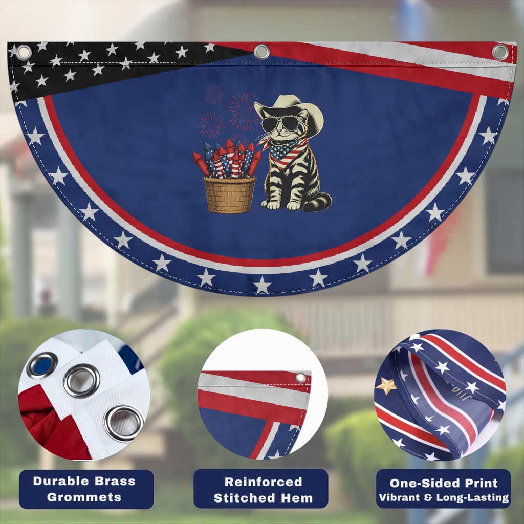 Vintage Cowboy Cat Patriotic Fan Flag 4th Of July Fireworks Celebration TS12 Print Your Wear