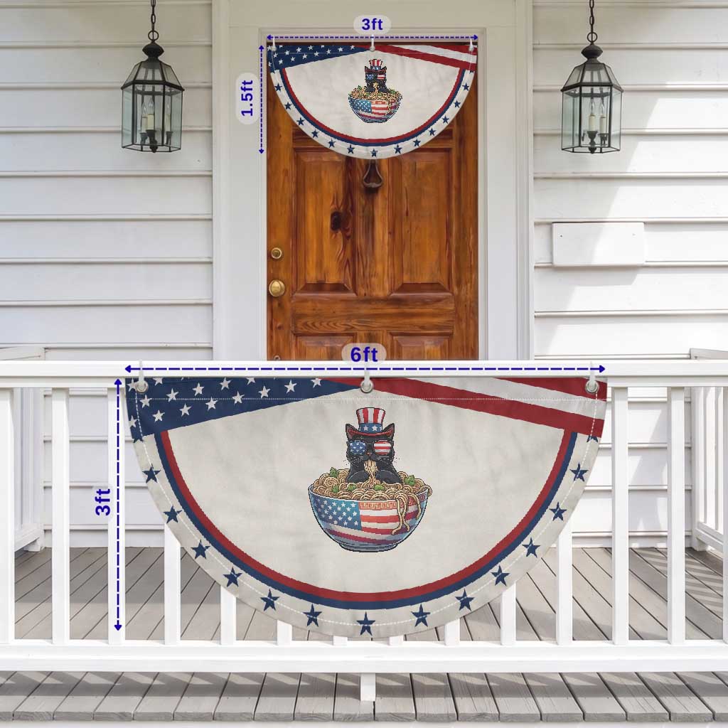 Funny Black Cats Eat Ramen Patriotic Fan Flag American Flag 4th Of July