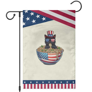 Funny Black Cats Eat Ramen Patriotic Garden Flag American Flag 4th Of July