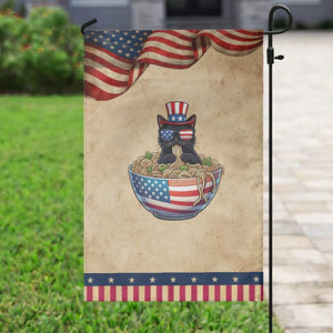 Funny Black Cats Eat Ramen Patriotic Garden Flag American Flag 4th Of July