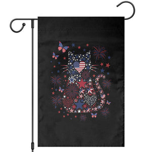 Funny Patriotic Cat Lover Garden Flag 4th Of July Freedom